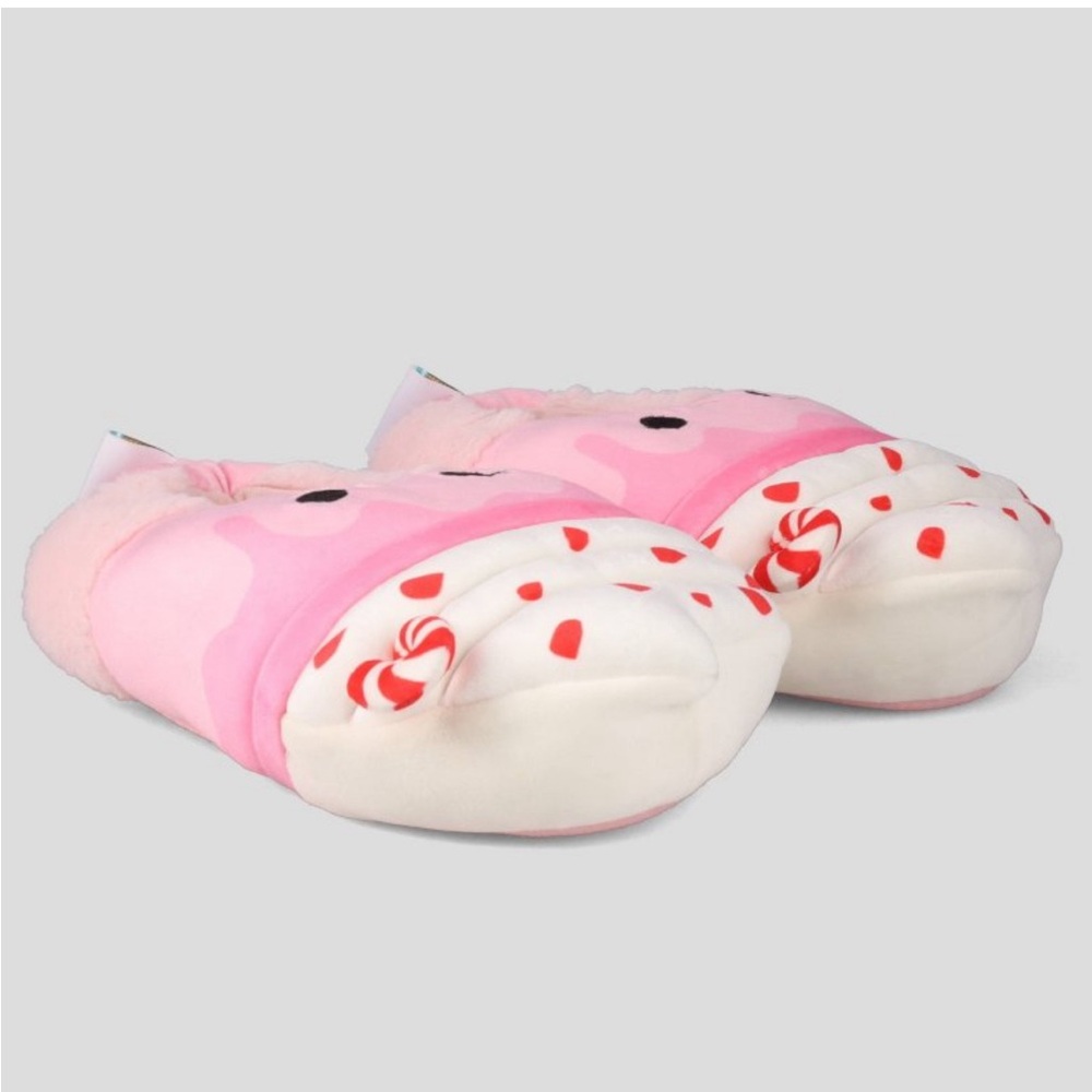 Squishmallows kids slippers 
Pink and White Candy-Themed Slippers